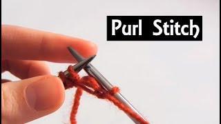 Purl Stitch Tutorial | How to Knit Stockinette Stitch | Knitting Lessons for Beginners