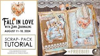 FALL IN LOVE WITH JUNK JOURNALING COLLAB+FREEBIE |Autumn Whimsy My Porch Prints #fallinlovejj24