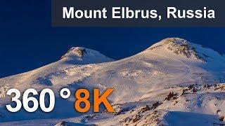 360 video, Journey to Elbrus Mountain, Russia. Teaser. 8K aerial video