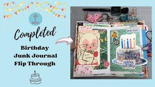 Flip Through of My Finished Birthday Junk Journal #junkjournal #junkjournalideas