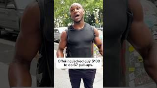 Offering jacked guy $100 to prove his 67 pull-up record claim #pullup #interview #workout #muaythai