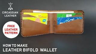 HOW TO MAKE A LEATHER MEN  WALLET – FREE PATTERN – DIY – DOWNLOAD – PDF FILE - LEATHERCRAFT