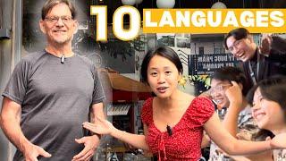 Polyglot shocked people by speaking 10 LANGUAGES in a cafe| Language challenge