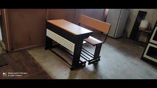 #folding dual desk#folded school desk and bench#school desk#school furniture#primary school furnitur