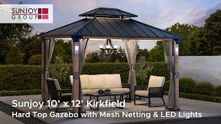 Sunjoy 10x12 Hard Top Gazebo with Built-in LED Lights | Backyard Gazebo Ideas