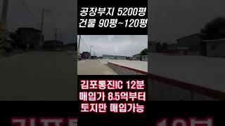 김포 통진IC 신축공장 건물 90평부터 대지 310평부터 매입가능, 토목완료, 대지만 원가 매입가능, 증축가능, 높이 7미터
