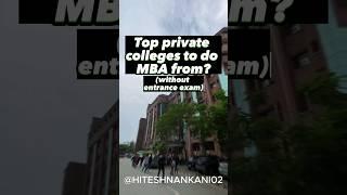 Top private colleges for mba without entrance exam