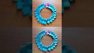 Paper craft | christmas wreath #youtubeshorts #craft #chritmascraft