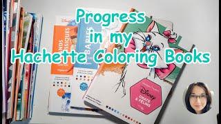 Progress in my French Coloring Books | Hachette Heroes | WIPs and Finished Pages