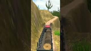 long cargo truck | cargo gaming stunt | truck games | shorts | wood loading #shorts #gameplay #games