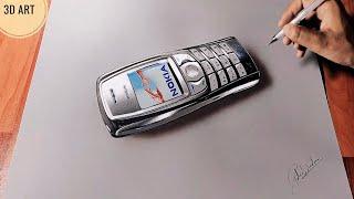 Nokia Cell Phone 3d drawing on paper for step by step So realistic that... 