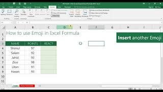 How to insert Emojis in Excel formula with Shortcut Key