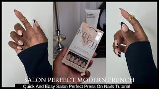 SALON PERFECT | modern french short black press on nails, *quick and easy* | AsiaDior Monēt