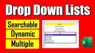 How to Create a Dynamic Searchable Drop Down List in Excel