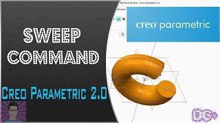 Creo Tutorial || How to Use Sweep Command in Creo 2.0 || DC+ Tutorials