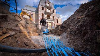 Running the water pipe into the chateau.