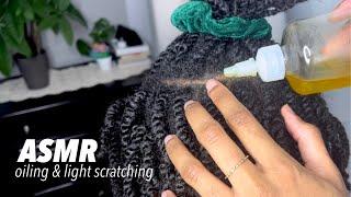 ASMR Natural Hair ‍️ | *oiling & light scratching*