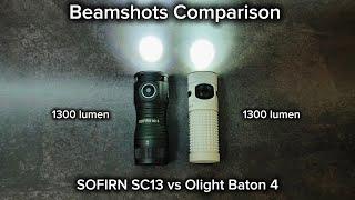 Beamshots Comparison - SOFIRN SC13 SST40 vs Olight Baton 4