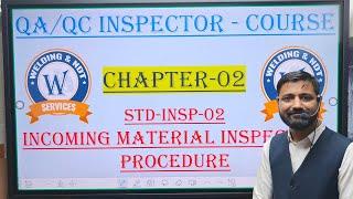 CHAPTER 2 :- INCOMING MATERIAL INSPECTION PROCEDURE (PART-1) [Hindi/English]