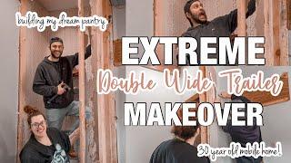 EXTREME MAKEOVER — DOUBLE WIDE TRAILER EDITION! Mobile home kitchen | mobile home makeover series