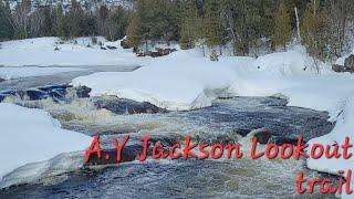 A.Y Jackson lookout trail | Massive Waterfall | winter hike