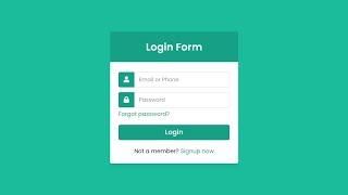 Responsive Login Form using HTML and CSS