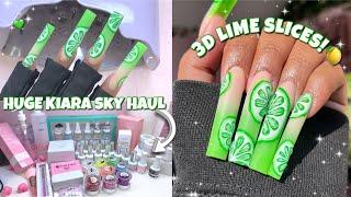 3D LIME FRUIT SLICES ACRYLIC NAILS | EASY SUMMER NAIL ART | HUGE KIARA SKY NAIL SUPPLY HAUL