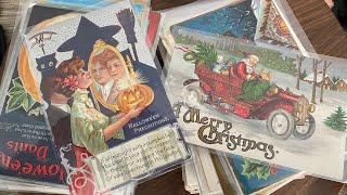 Vintage Halloween and Santa Claus Postcard Collection. # shorts￼