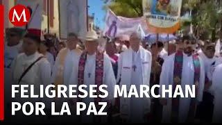 Realizan peregrinación contra la violencia en San Cristóbal de las Casas, Chiapas