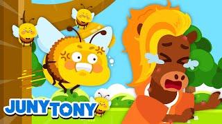  Buzz, Buzz! I Got Stung by a Bee!｜JunyTony to the Rescue ｜Safety Song for Kids｜JunyTony