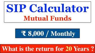 Mutual fund returns calculation | Monthly 8000 for 20 Years #finconcise #shorts