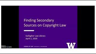 Finding Secondary Sources on Copyright Law