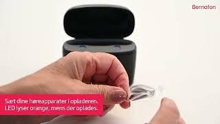 Sådan oplader du de genopladelige batterier i dine høreapparater (Bernafon Alpha XT miniBTE T R)