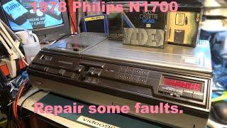 Philips N1700 (VCR-LP format) video recorder from 1978.  Let's fix some faults.