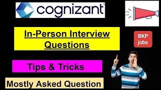 #70 Cognizant Interview Question | Tips to Clear | Cognizant GenC , ITPT | Interview Question