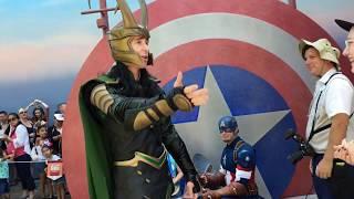 Captain America shares a CUTE moment with Loki! // Disney California Adventure