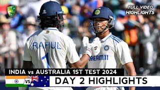 India vs Australia 1st Test 2024 Day 2 Full Highlights | IND vs AUS 1st Test 2024 Day 2 Highlights