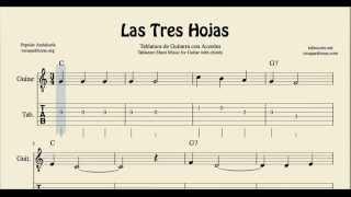 Three Leaves Tabs sheet music for Guitar with chords Las Tres hojas Traditional Andalusian