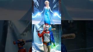 A battle between Pikachu,Elsa vs Harley Quinn, Spiderman vs Deadpool #shorts