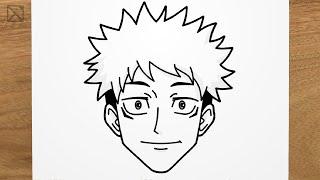 How to draw YUJI ITADORI (Jujutsu Kaisen) step by step, EASY