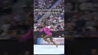 Male Gymnast try’s Simone Biles Skills‍️ #simonebiles #gymnastics