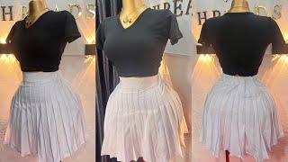 How to Make a Pleated Skirt with Elastic Waistband | One Size Fits All Tennis Skirt Tutorial