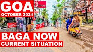 Goa | Baga Beach Road - October 2024 | Situation Update | Titos Lane | Goa Vlog | Nightlife, Market