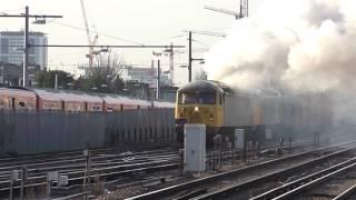 Class 56 UKRL 56098 + 56104 Claggy Start Up At Clapham Junction - 27/12/16