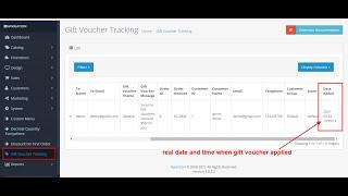 Gift Voucher Tracking - OpencartTools