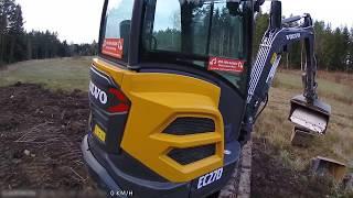 Newbie driving an excavator, first person view POV with sound