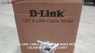 D LINK CABLE UTP CAT 6 23AWG NCB C6UGRYR 305F1A 23 GREY