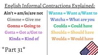 English - Informal Contractions Explained