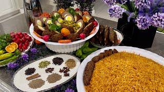 Nargis Kabob w/ Masala Pulao نرگس کباب  ، پلو ومساله دیگ