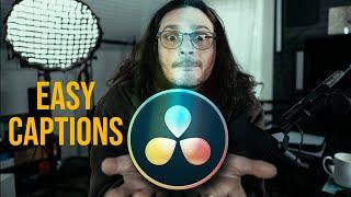 Easy Captions for Your YouTube Video - Resolve Quick Tuts ep 1